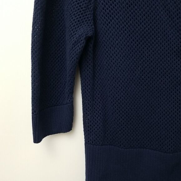 🎁5/$25 Bianca Nygard Sweater Womens Small Button Up Knit Dark Blue 3/4 Sleeve - Picture 7 of 8